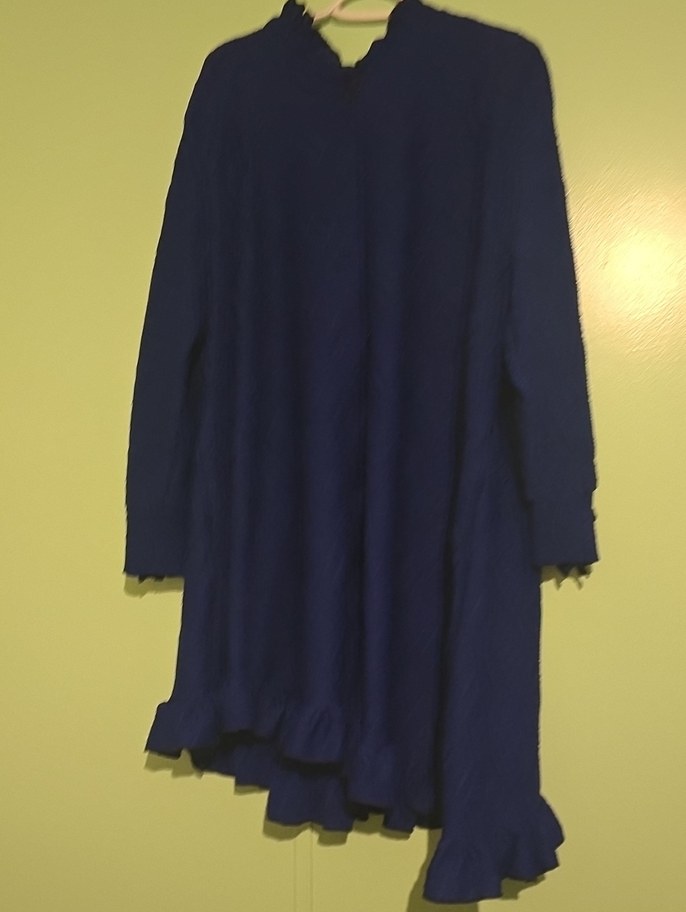 Royal Blue Ruffle Hem Shirt